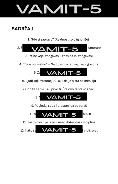 "Gonite se svi. Ali prvo ti" - VAMIT-5 E-BOOK
