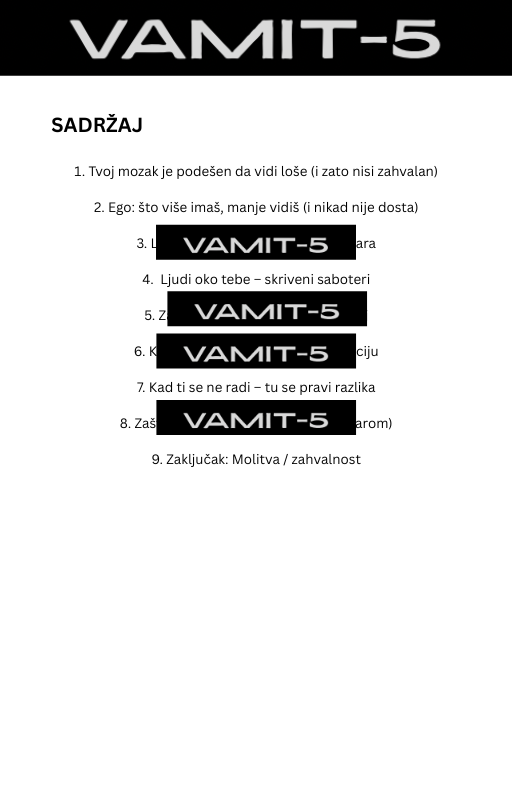 "Nisi zahvalan i tačka." - VAMIT-5 E-BOOK